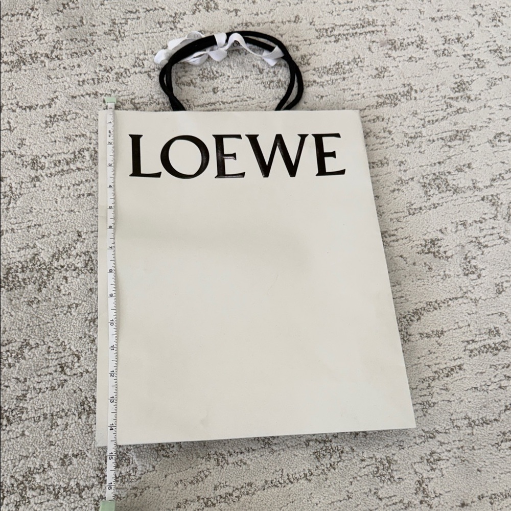 Loewe Cream Shopping Bag with Black Handles and Loewe Ribbon